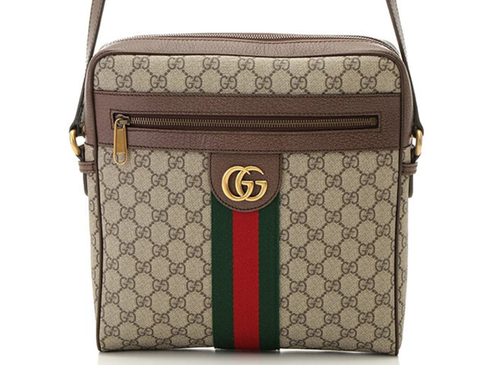 Gucci GG Supreme Shoulder Bag Beige Cream Brown